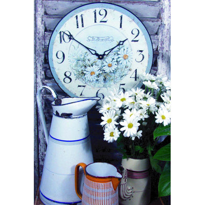 Wild Daisies Wall Clock - 36cm
