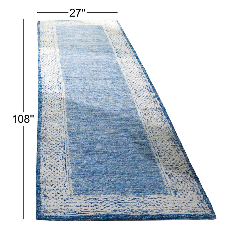 Tapis en laine touffeté à la main Ebony 275, Tapis de couloir 2 pi 3 po x 9 pi