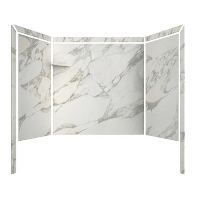 Contour de baignoire en alcôve FlexStone Elite l 60 po x P 32 po x H 60 po Calcutta Gold