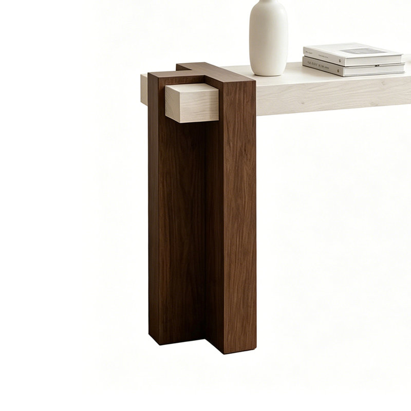 Table d'entrée moderne en bois massif minimaliste, 31.50" H x 62.99" W x 15.75" D