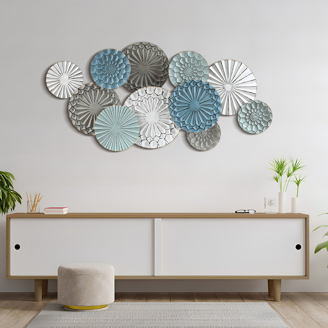 Handmade Multi-Color Metal Abstract Flower Wall Decor Sand & Stable™