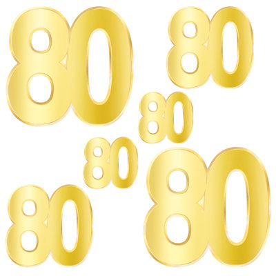Découpes d'anniversaire «80» métallisées