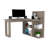 Masai Writing Computer Desk, Five Open Shelves-75264447