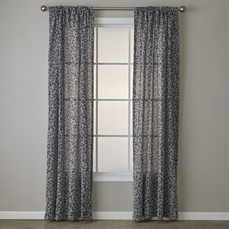 Charcoal Polyester Light-Filtering Rod Pocket Window Panel