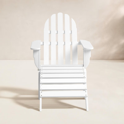 Leighton Plastic/Resin Folding Adirondack Chair with Ottoman