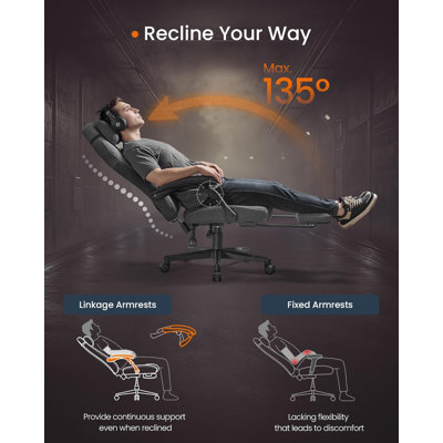 Songmics Adjustable Faux Leather Swiveling PC & Racing Game Chair