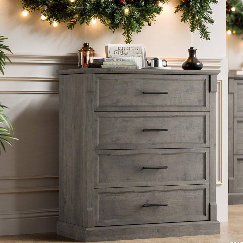 69.9 cm W Chest of 4 Drawers, Grey