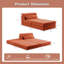 Canapé simple et 1 repose-pieds (orange)