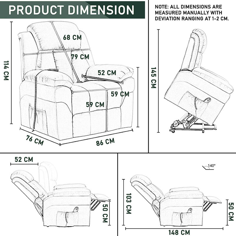 Faux Leather Heated Massage Chair