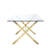     Pangea Home Beverly Modern Glass 79" Dining Table with Silver Steel Metal Base – 6 Person Seat -Contemporary Rectangular Kitchen & Dining Room Table-2053614905