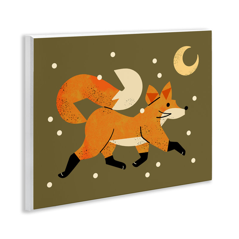 Plaque murale «Wandering Winter Fox» par Renea L. Thull