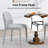 Modern Upholstered Curved Back Neutral Fabric Dining Chair-32645544