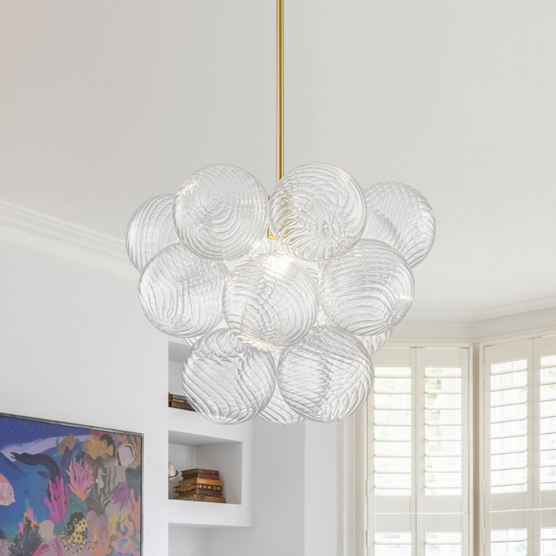 Lustre 1 lumière à bulles, Nervuré