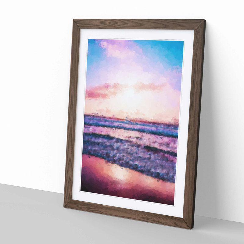 Pink Beach in Abstract - Framed Print, Walnut, 76cm H x 50cm W x 2cm D
