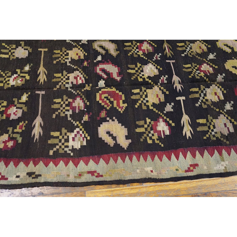 Tapis kilim antique à motif géométrique tribal
