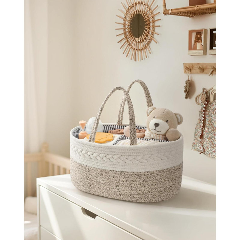 Rebrilliant Cotton Storage Bag, Brown, 17cm H x 36cm W x 22cm D