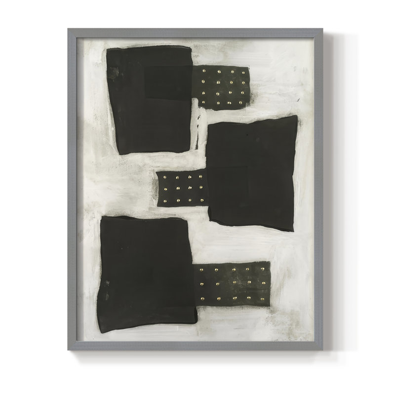 Impression encadrée «Black II» - Bois massif, Gris, H 21 po x l 17 po