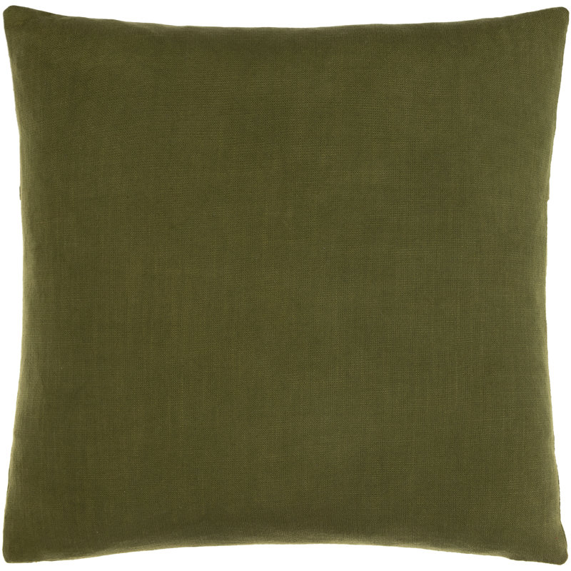 Penelope Buttons Cotton Pillow Cover, 20" x 20", Mustard/ Dark Brown, Pillow Cover Only - No Insert