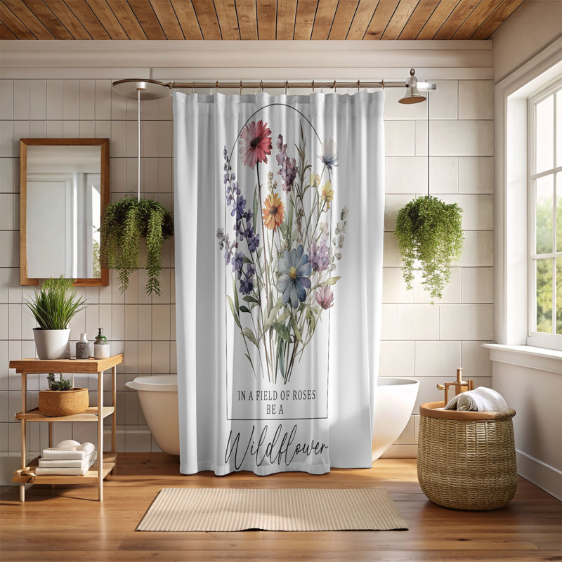 Rideau de douche 1 pièce Vibrant Bloom, H 74 po x l 71 po