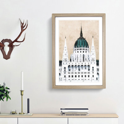 Parliament Building in Budapest - Picture Frame Graphic Art Print