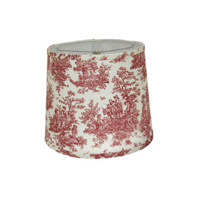 Pompeian Red Toile Lamp Shade