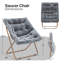 Fauteuil d'appoint douillet capitonné et rembourré avec cadre en métal doré pour le salon-491022506-520989156