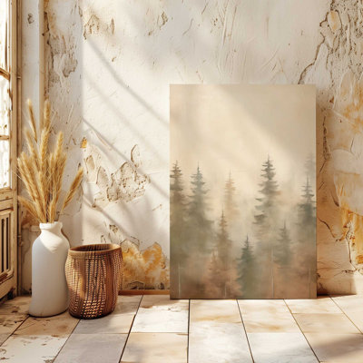 «Foggy Autumn Pines I», reproduction sur toile
