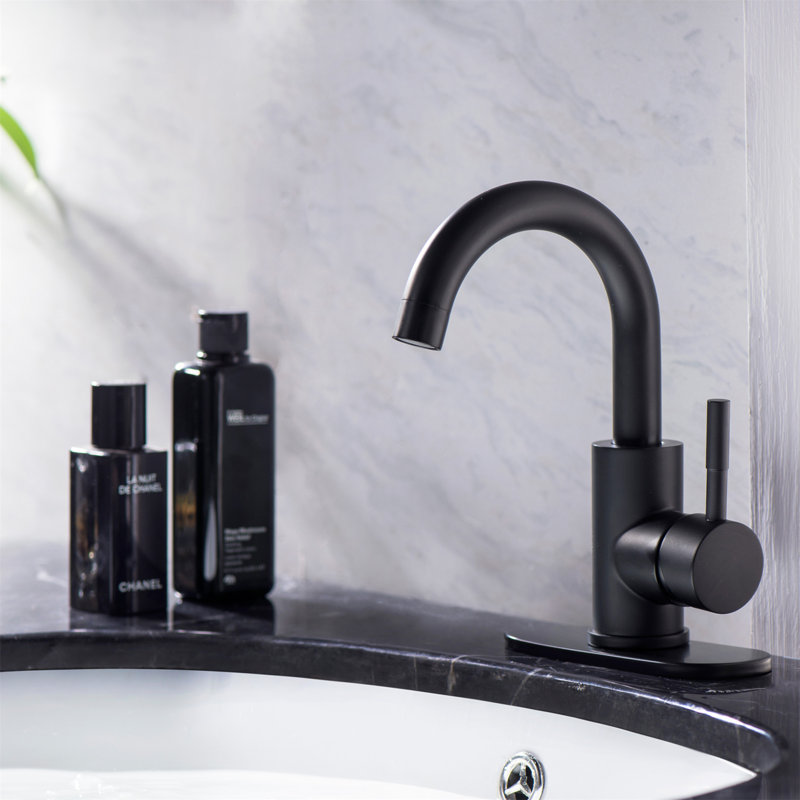 Bathroom Faucet Single Hole Single Handle, Matte Black