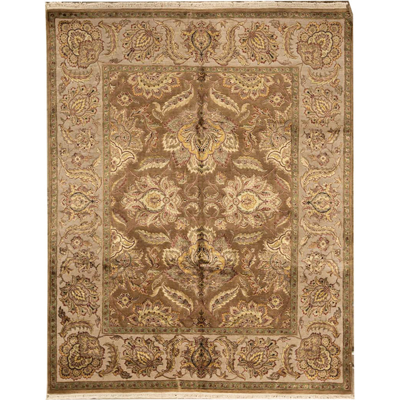Dharma Hand Knotted Oriental Area Rug in Camel/Ivory