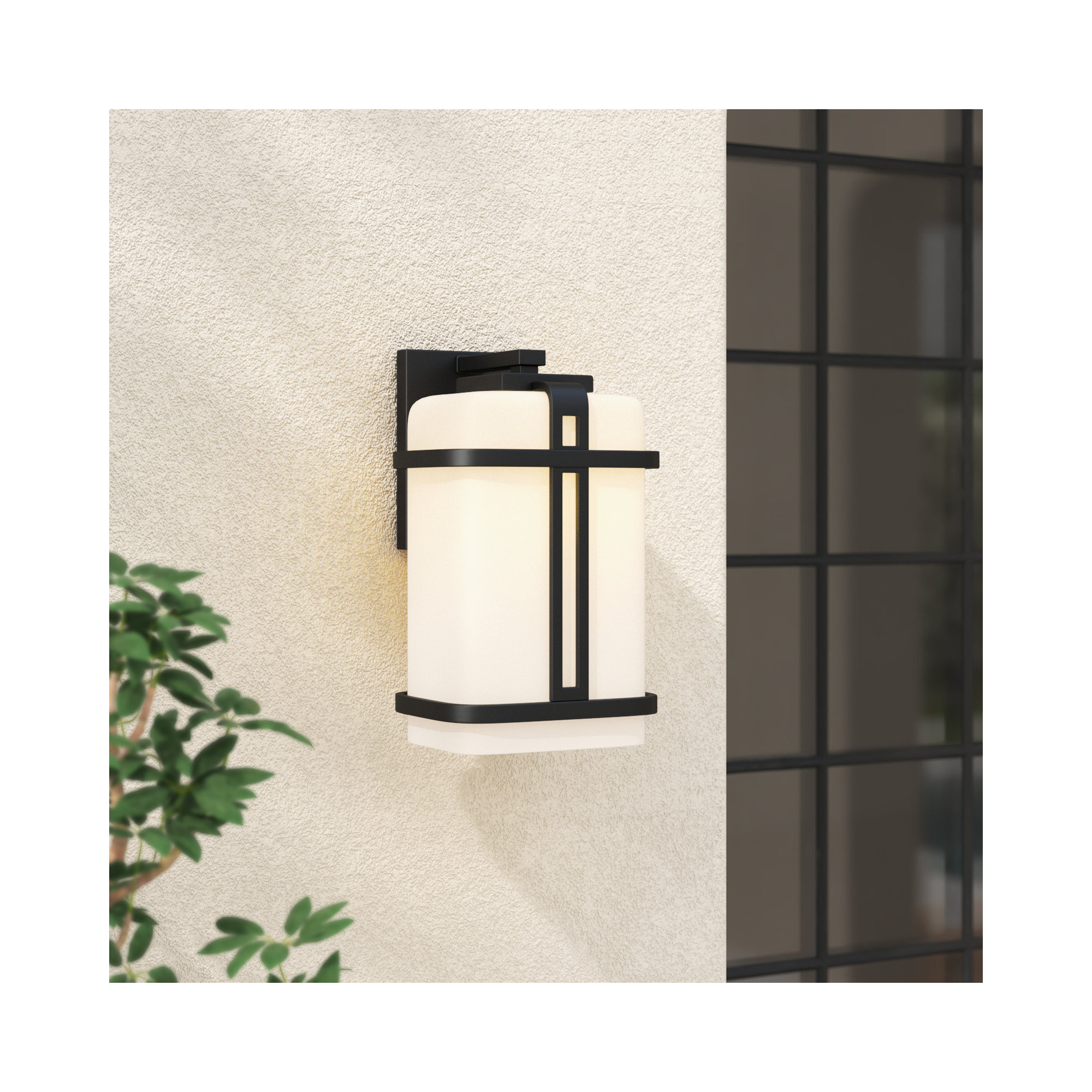 Broaderick Single Light Outdoor Aluminum Wall Light, 12.13" H x 7" W x 6.75" D