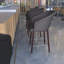 Tabouret de bar à dossier moyen de qualité commerciale avec pieds en bois de hêtre et dossier courbé-546541588-546541590-546541674