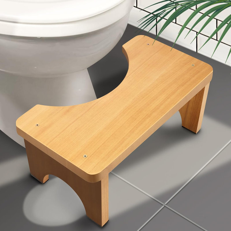 Toilet Stool Squat Adult, Wood Poop Stool for Bathroom Adults