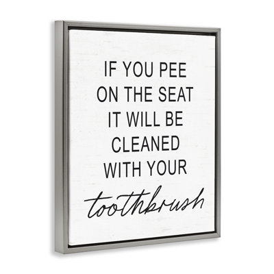 Sassy Clean With Toothbrush Warning Floating Frame, design by Lettered and Lined