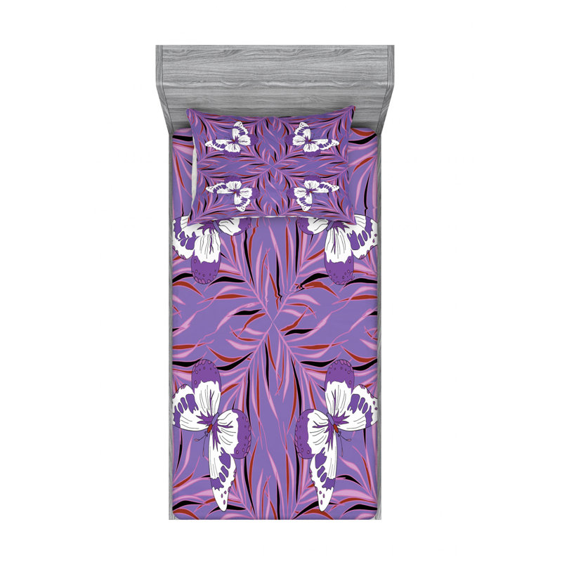 Microfiber Floral Sheet Set, Twin XL Sheet Set with 1 Pillowcase