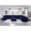 Fauteuil sans accoudoirs modulaire Crosby, tissu bleu