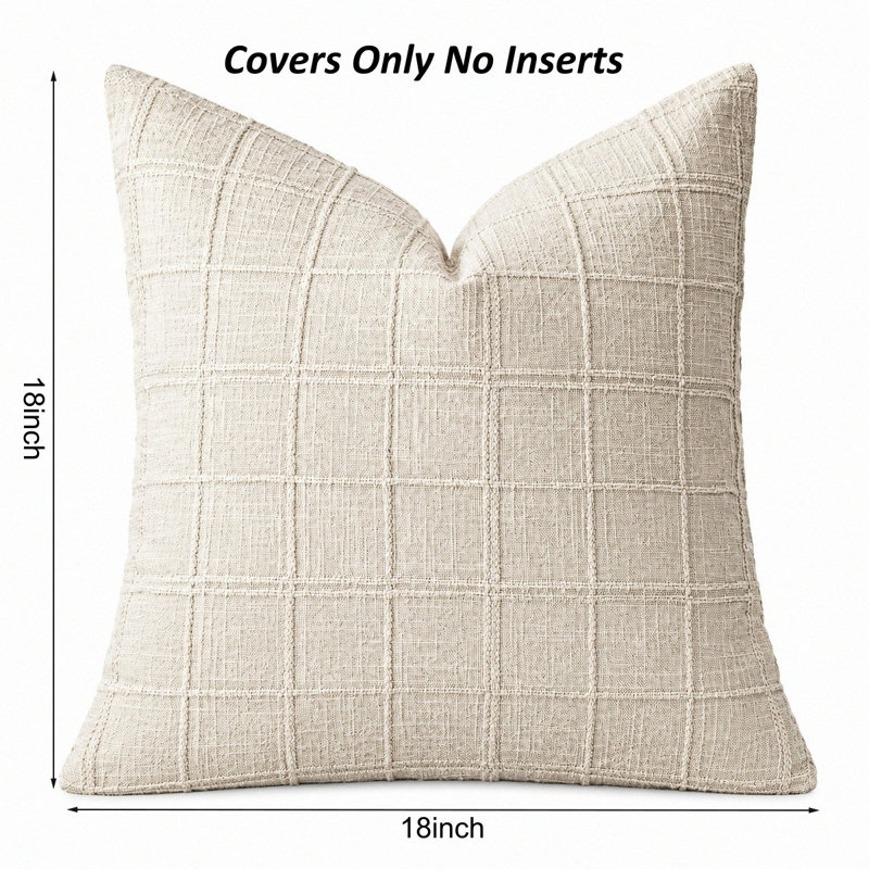 Housses de coussin décoratives 18 x 18 pouces Boho, Beige