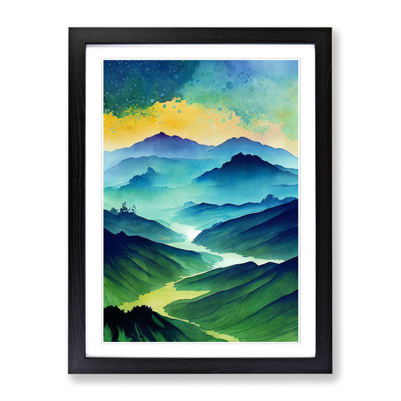 Watercolour Rain Forest 1 Piece Wall Art, 64cm H x 46cm W x 2cm D, Walnut