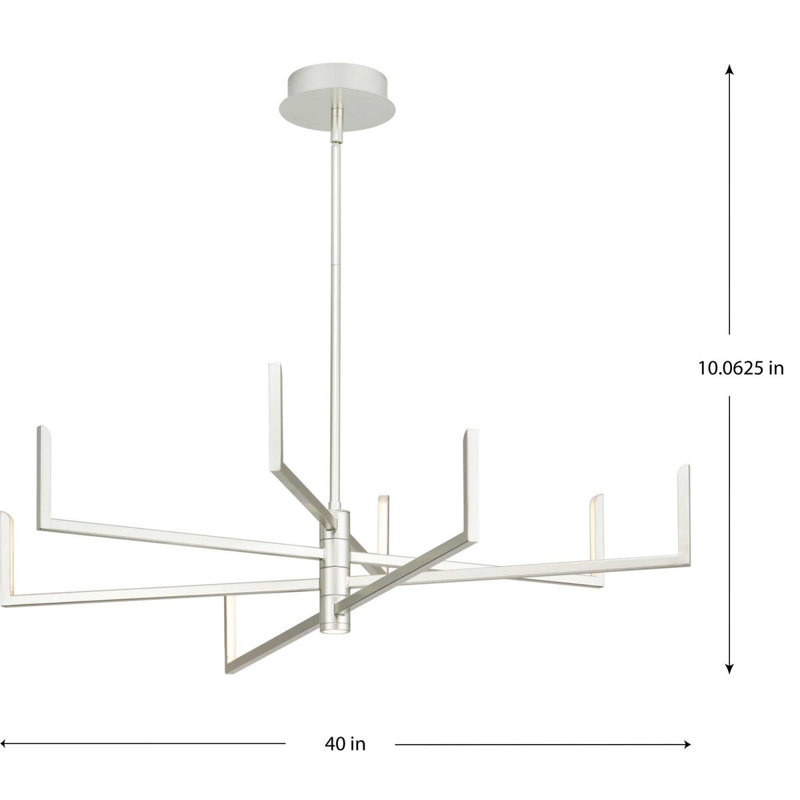 Lustre moderne 9 lumières DEL avec éclairage vers le bas Caislynn, Nickel bruni