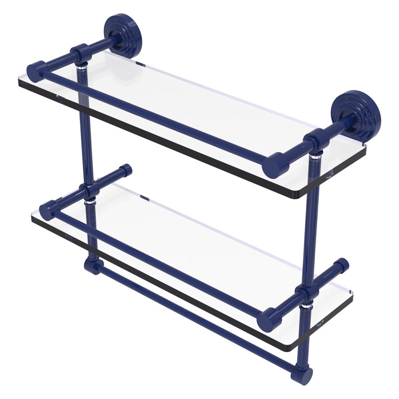 Tablette flottante avec porte-serviettes 2 pièces Waverly Place, Bleu méditerranéen, H 12 po x l 16 po x P 5 po