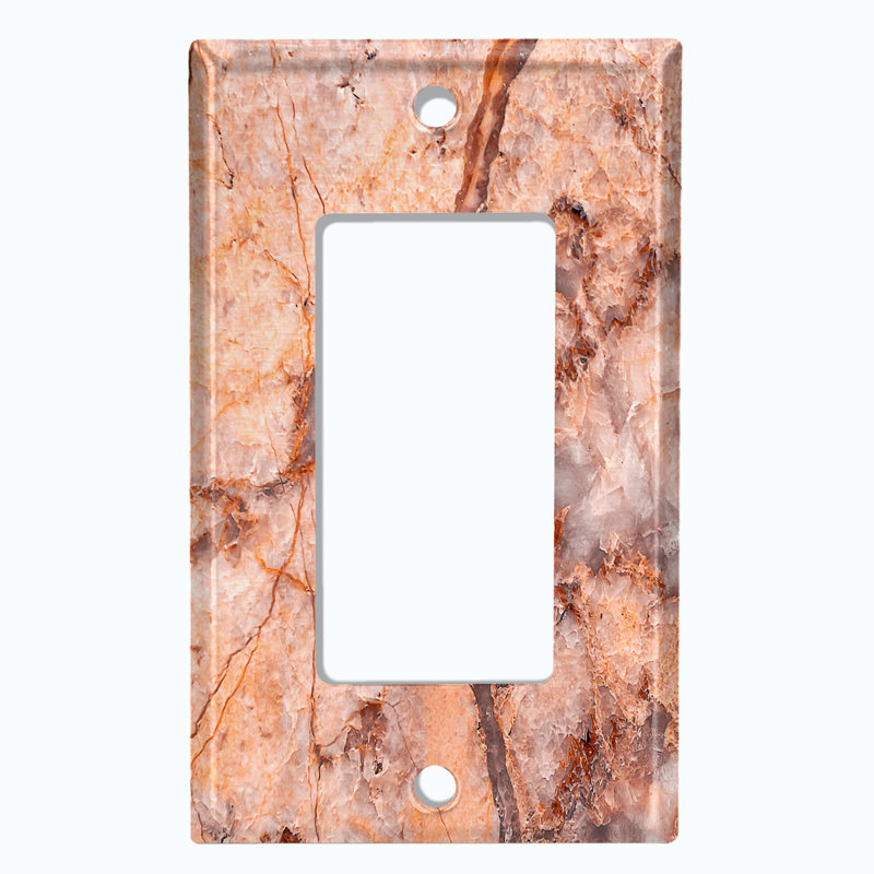 Plaque murale décorative 1-Gang, Rose/beige
