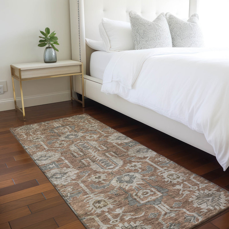 Myda Washable Oriental Indoor / Outdoor Rug, Runner 2'3" x 7'6"