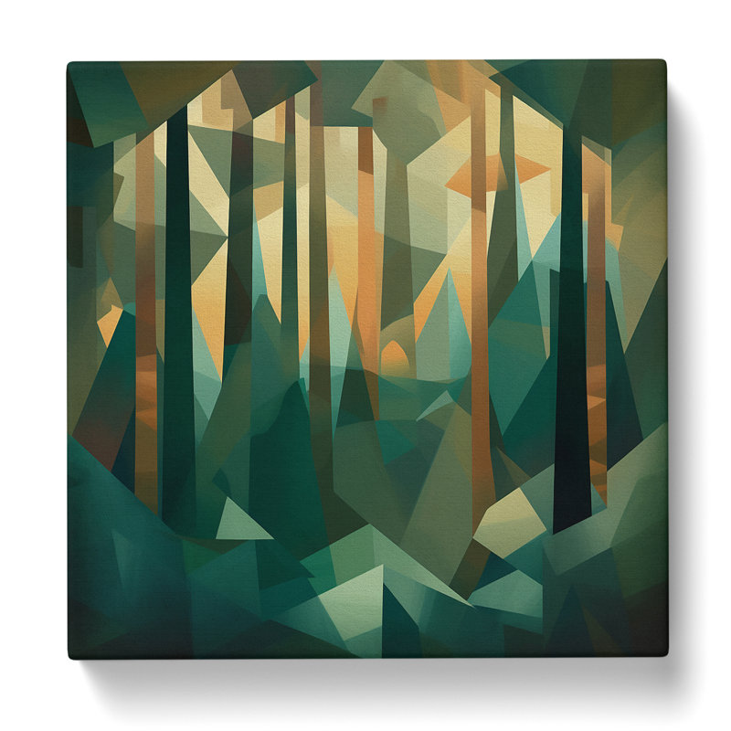 Forest Cubism No.1 - Wrapped Canvas, 35cm H x 35cm W x 3cm D