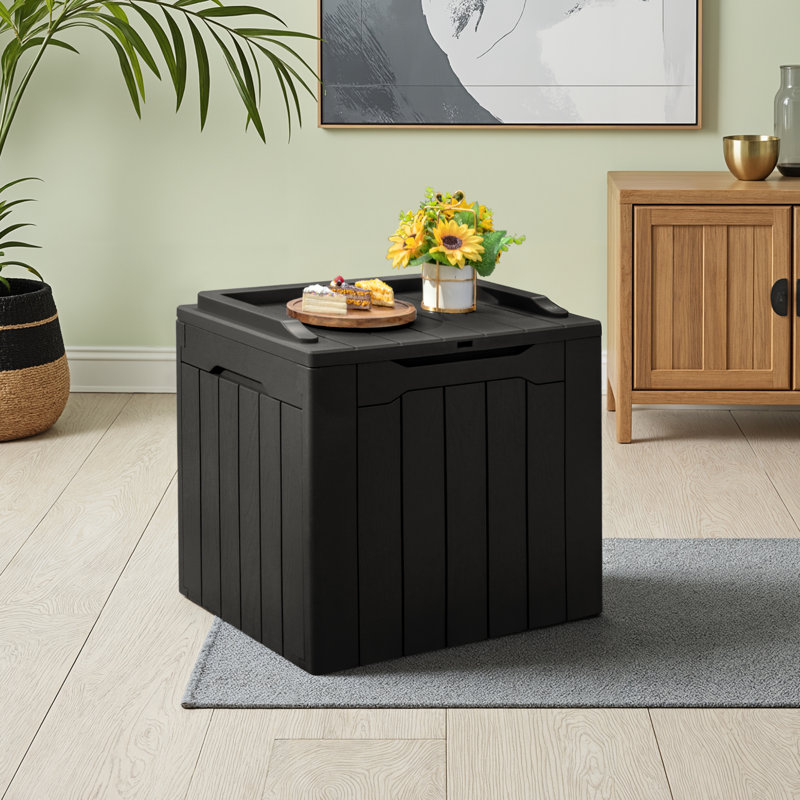 Boîte de rangement verrouillable en résine Furmax 31 gallons (ensemble de 2), Noir