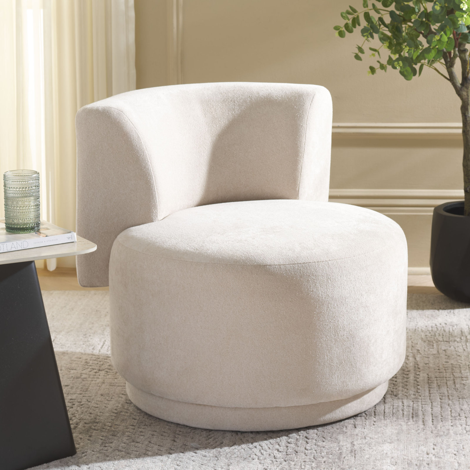 Tatjana Accent Chair, Beige Linen