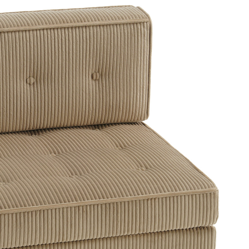 6 Seater Corduroy Sectional, Camel Corduroy