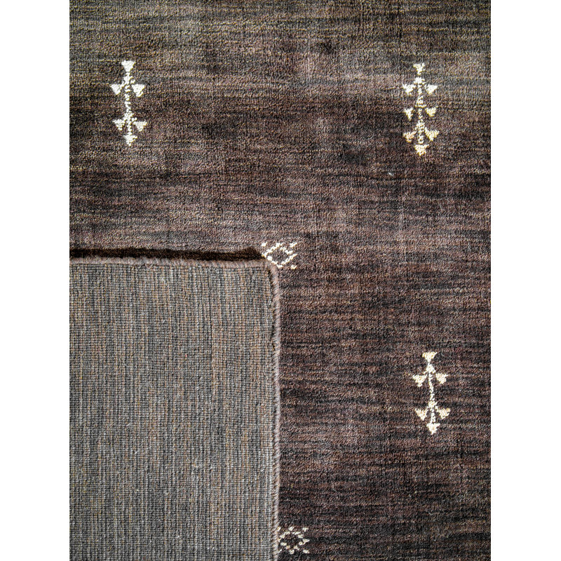 Tapis de couloir écologique en laine nouée à la main Ownby - Tapis de couloir | Brun et blanc | Design contemporain | Tapis de salon, chambre à coucher