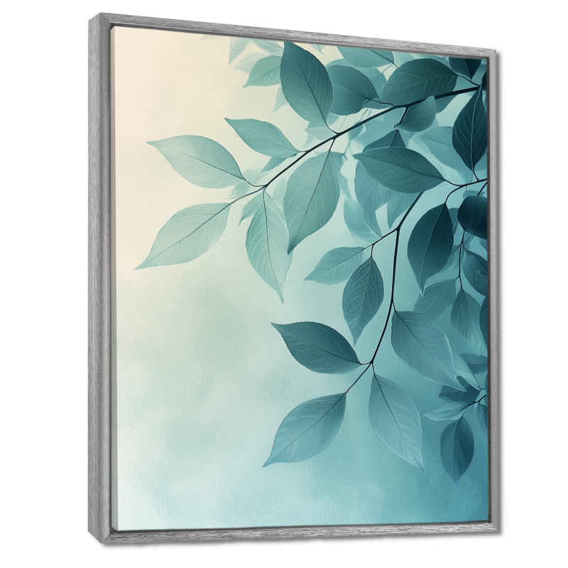 Jordyn Gradient Leaves Minimalisme Photo II - feuilles, art mural, H 40 po x l 30 po, Reproduction avec cadre flottant