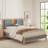 Larsen Solid Wood Upholstered Bed with Tufted Headboard-2065168839-2065168837