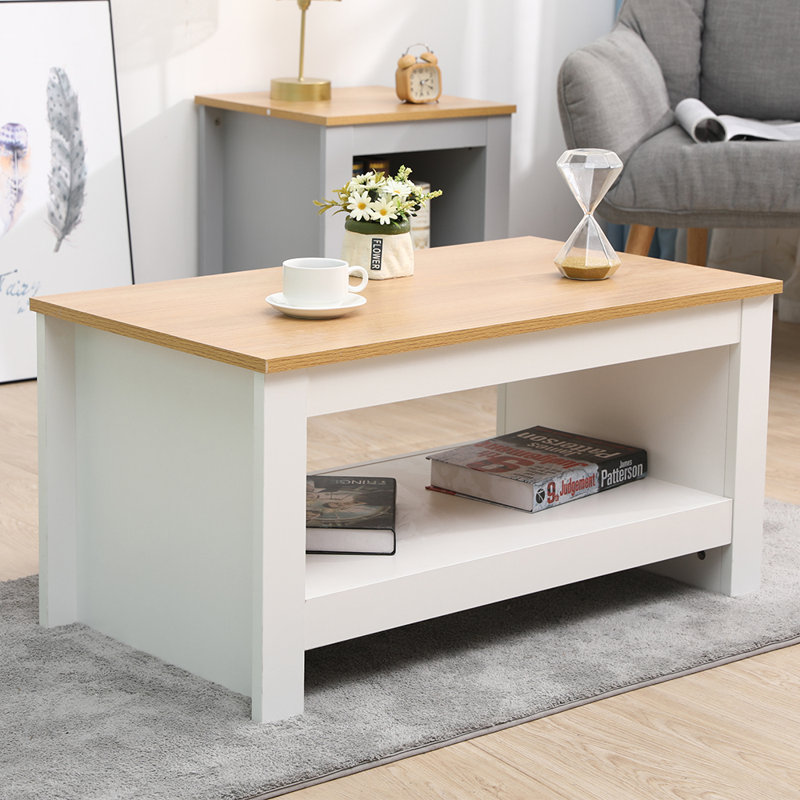 Gratian Sled Coffee Table with Storage, White