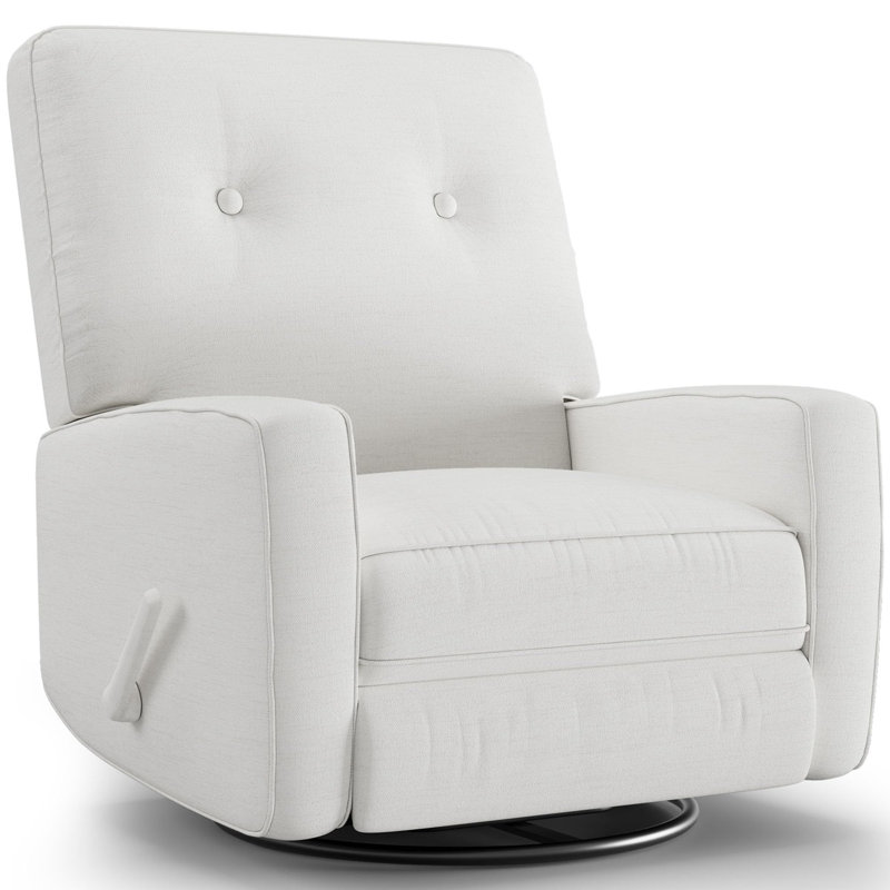 Fauteuil inclinable pivotant à 360 °, fauteuil inclinable manuel en lin pour chambre de bébé, salon, chambre à coucher et petits espaces